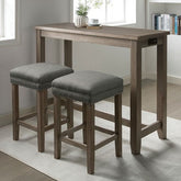 Caerleon 3 Pc. Counter Ht. Dining Set Model Cm3474Gy-Pt-3Pk-Sool By Furniture Of America